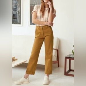 Everlane Women’s The Straight Leg Crop Pants. Wide Leg. Organic Cotton. Size 10.